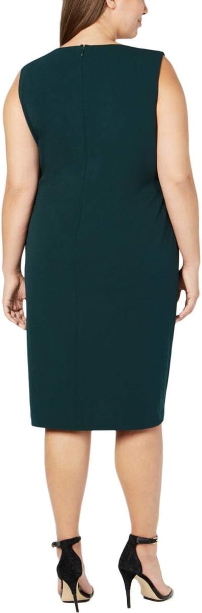 

Calvin Klein Женское облегающее платье больших размеров с V-образным вырезом и вышивкой, Malachite