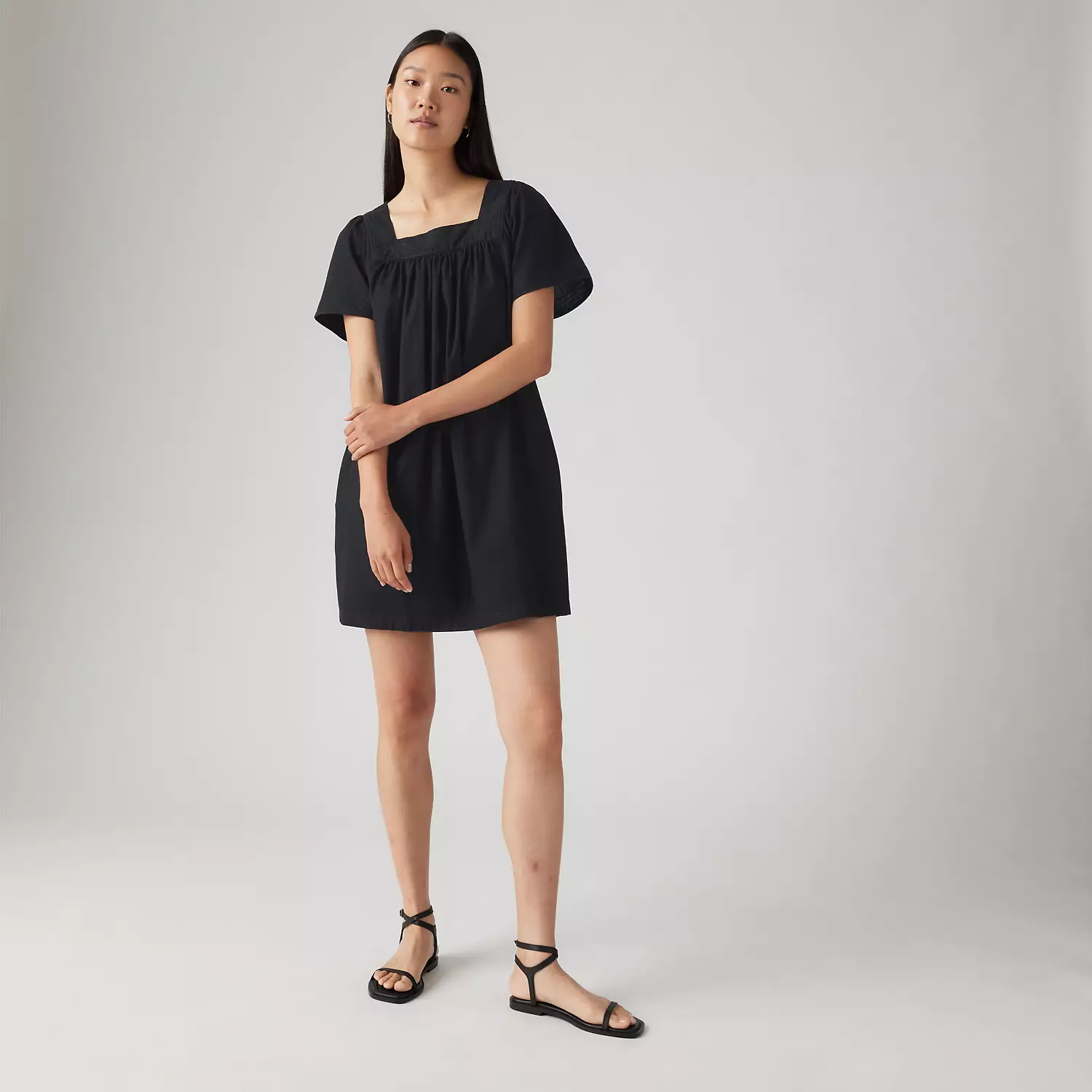 

Платье Babydoll из хлопка и льна Ambre Levi's, цвет Anthracite Night - Black