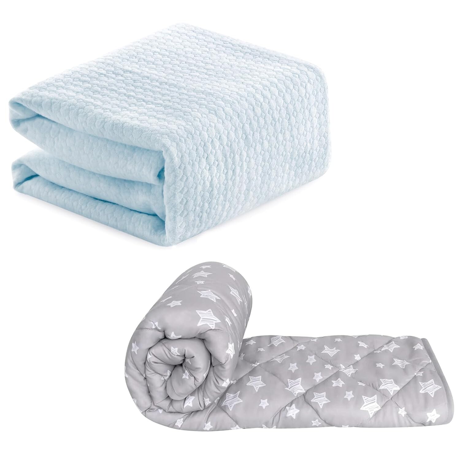 

Moonsea Baby Comforter Пуховое альтернативное одеяло для кроватки, 39x47 дюймов и одеяло для малышей для мальчиков и девочек, 39x47 дюймов, светло-голубое, Light Blue
