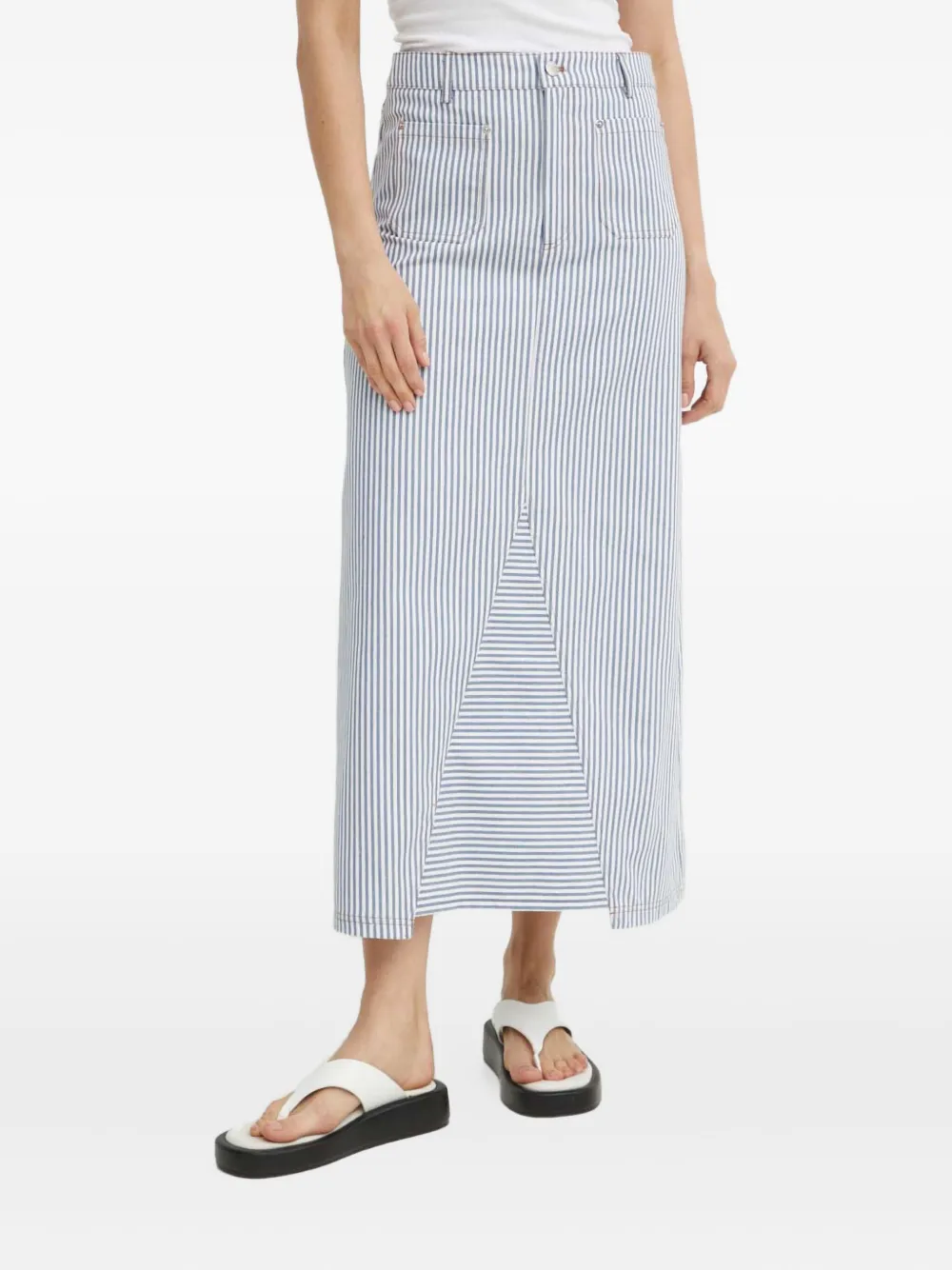 

Юбка в полоску с разрезом Résumé, синий