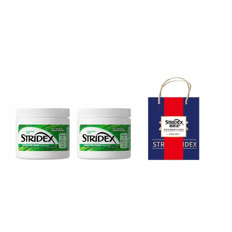 

Пластинки для лица Stride с салициловой кислотой для борьбы с акне, успокаивающие, отшелушивающие, контролирующие жирность, очищающие, 55 штук/упаковка STRIDEX