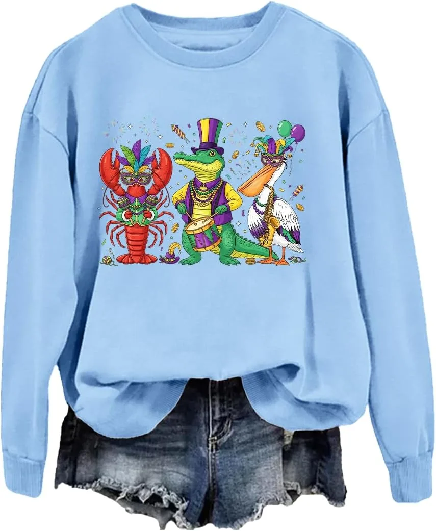 

Толстовка Mardi Gras с принтом пеликан и раки JIONOCY