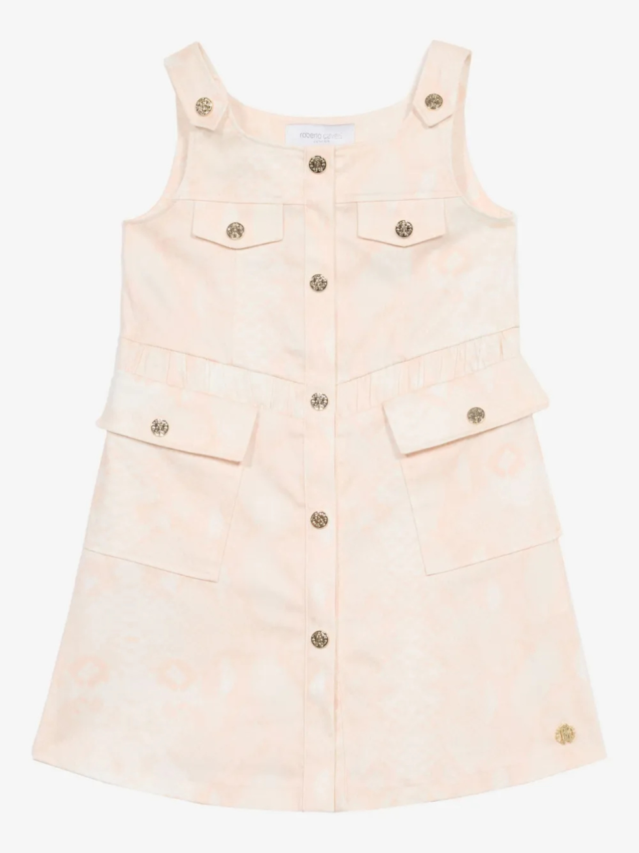 

Платье с принтом под змеиную кожу Roberto Cavalli Junior, розовый
