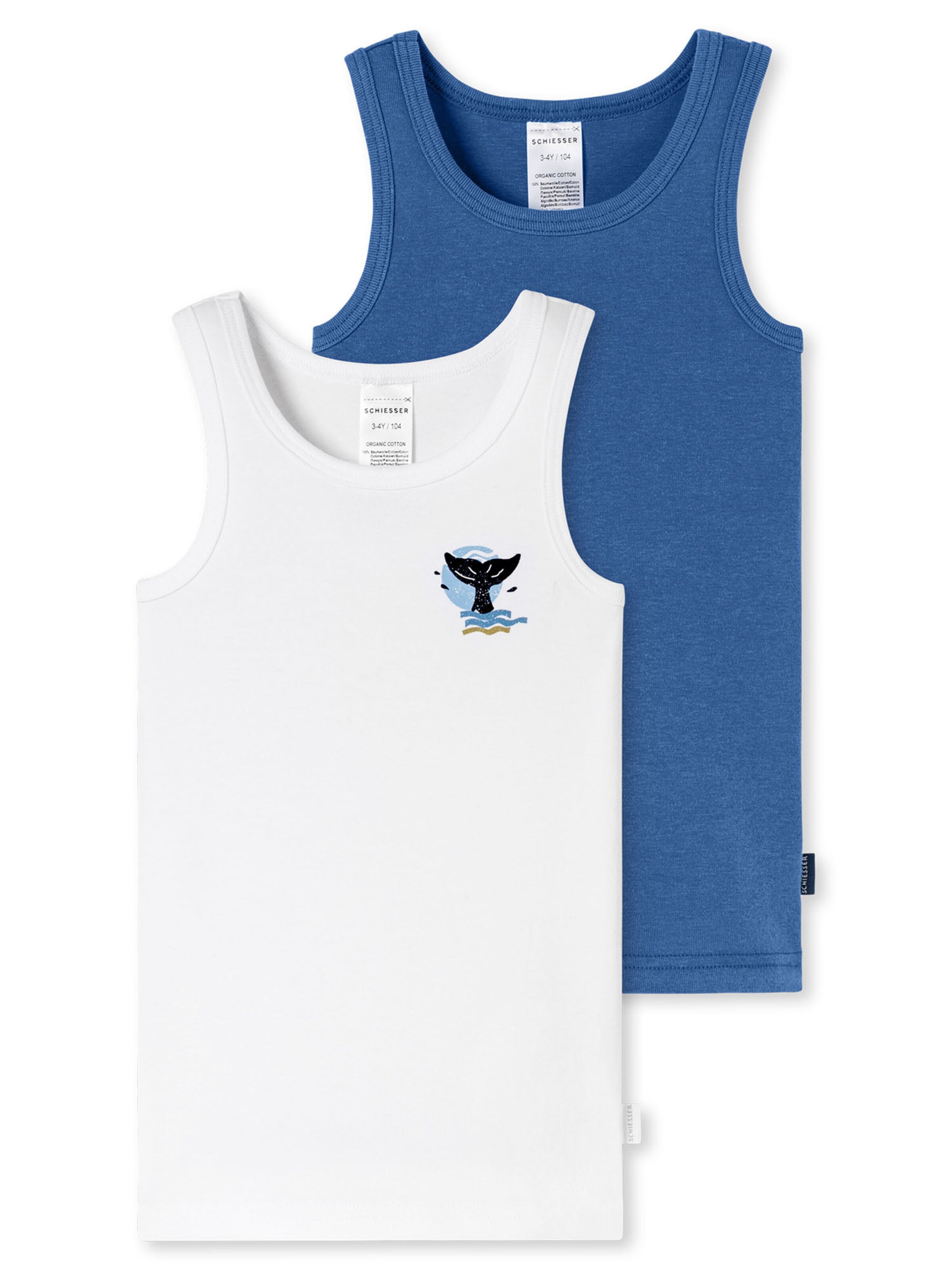 

SCHIESSER Майка 'Fine Rib' в синем и белом цветах