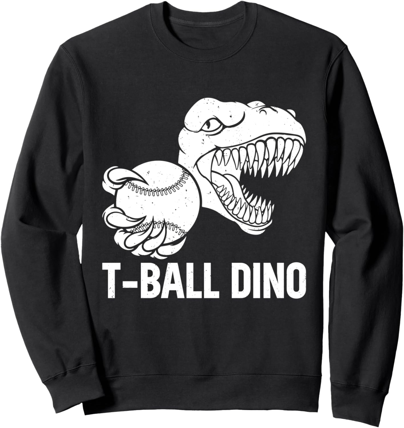 

Толстовка с динозавром, играющим в ти-бол Funny Tee-Ball Dinosaur, черный