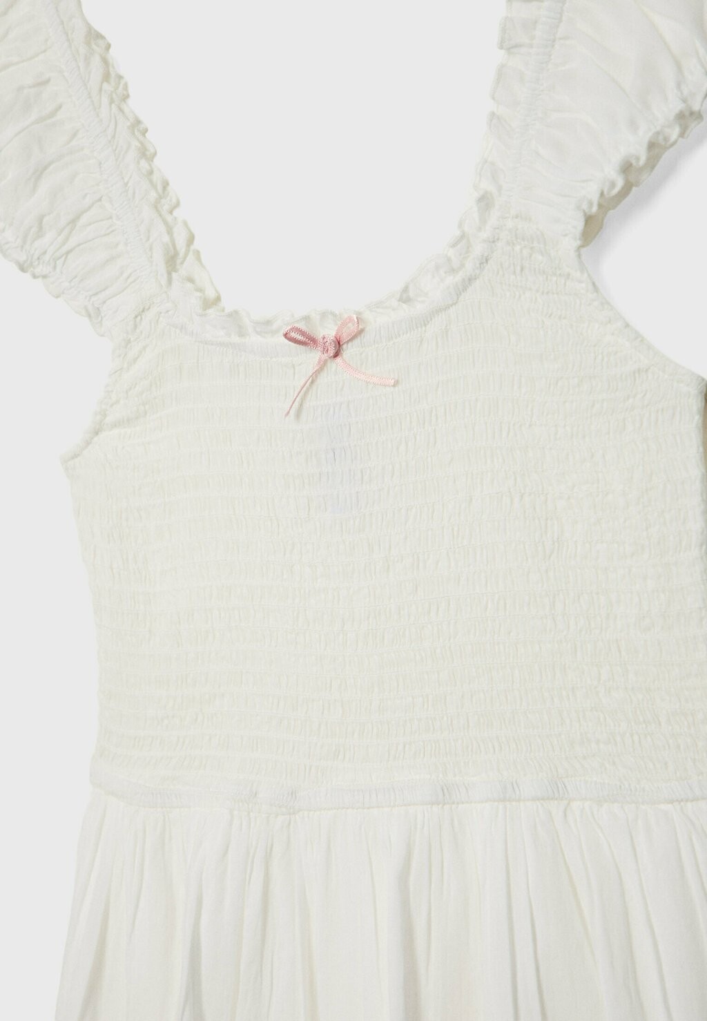 

Повседневное платье RUFFLED WITH BOW Stradivarius, белый
