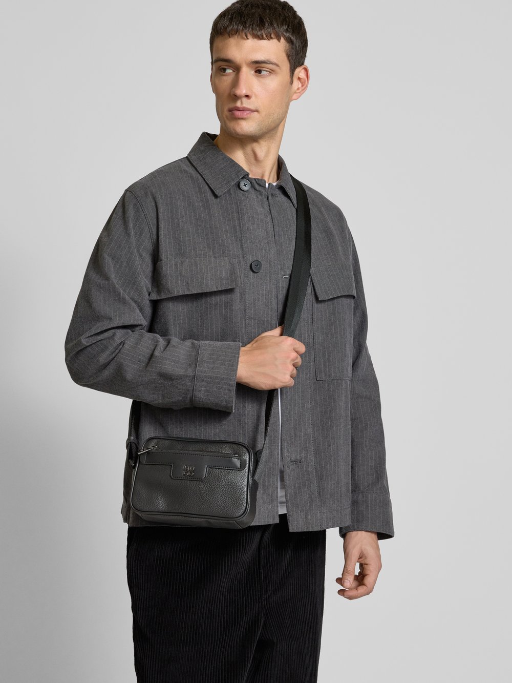 

Сумка через плечо с этикеткой, модель «NESH» HUGO, черный