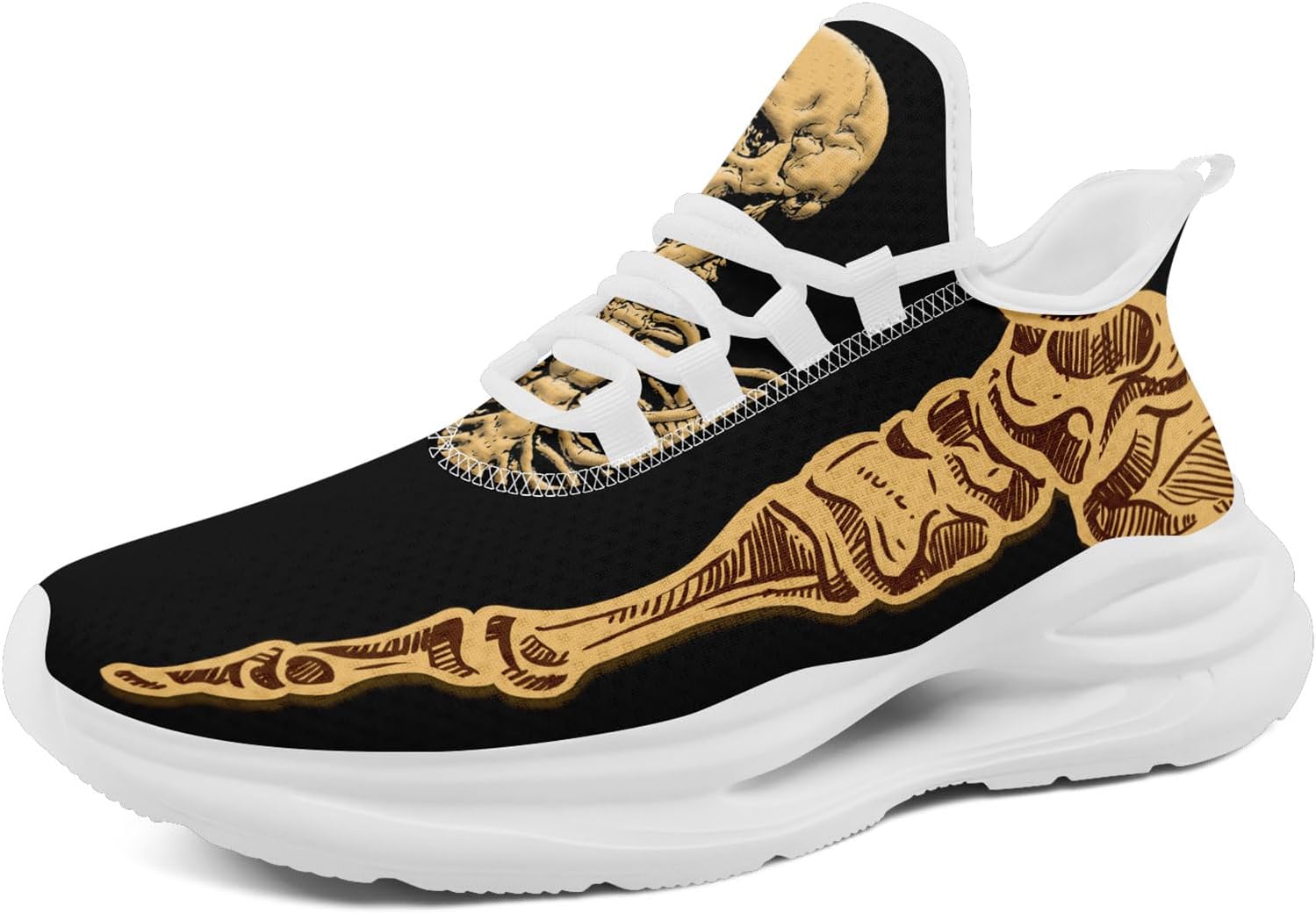 

Кроссовки с черепом для мужчин и женщин, стильная элегантность, готические графические повседневные спортивные кроссовки для тенниса и тренировок Awsole, белый/черный/оранжевый