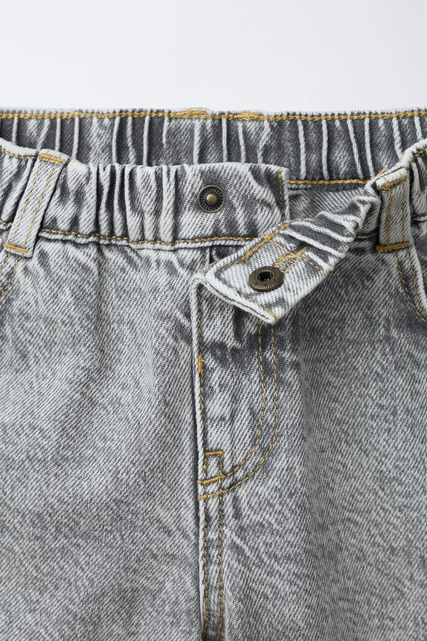 Свободные мешковатые джинсы с кислотным эффектом Zara, серый — фото 3
