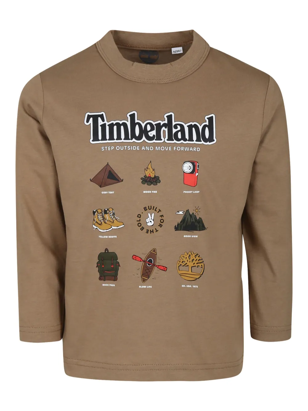 

Футболка с длинными рукавами и графичным принтом Timberland Kids, коричневый
