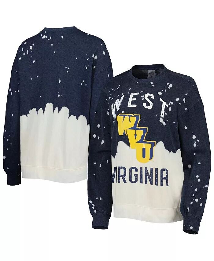 

Женский темно-синий пуловер с выцветшим рисунком West Virginia Mountaineers Twice As Nice Gameday Couture