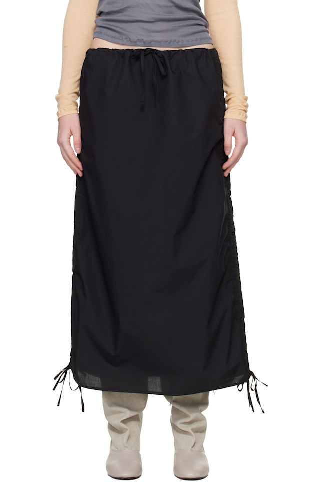 

Миди-Юбка с декоративными бретелями Baserange, черный