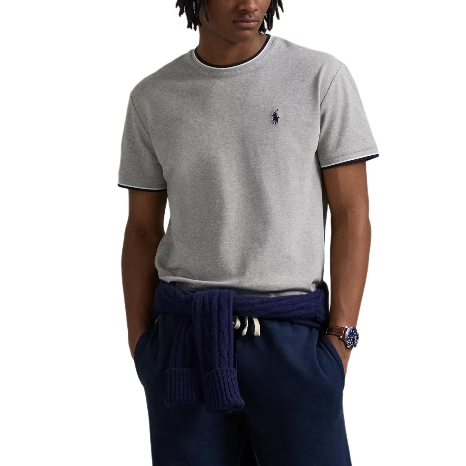Футболка Polo Ralph Lauren мужская серая — фото 4