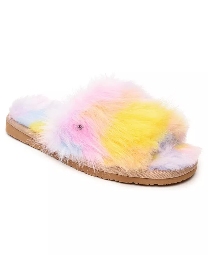 

Маленькие и большие девочки Lyla тапочки-слипоны из искусственного меха Minnetonka, мультиколор