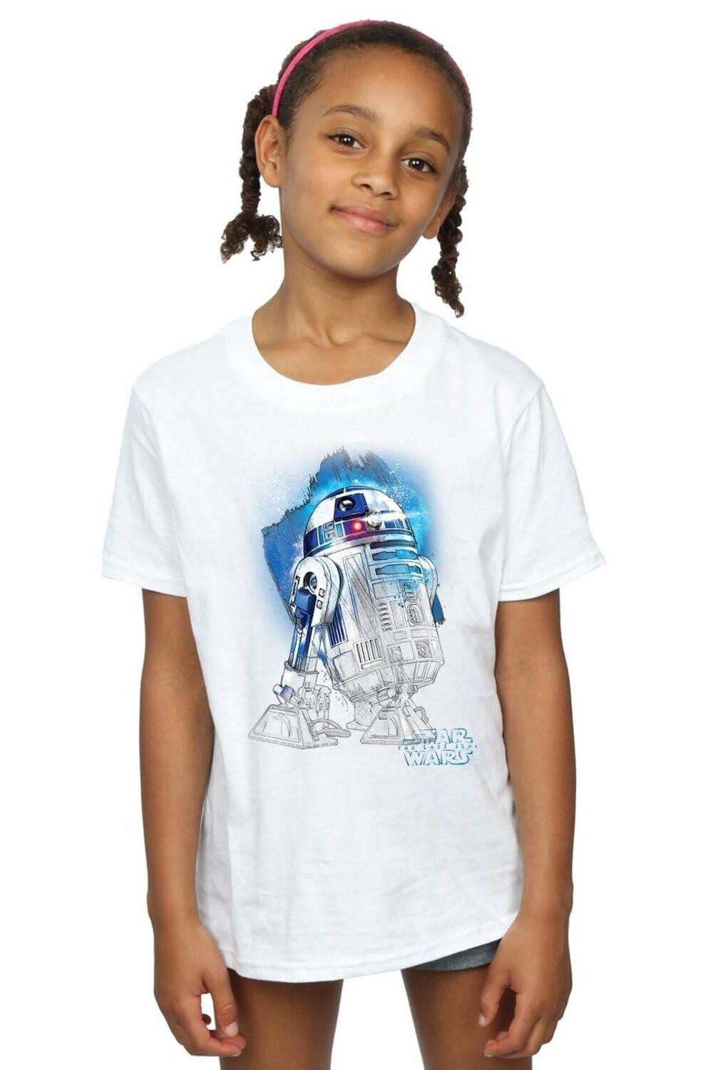 

Футболка из матового хлопка «Последние джедаи» R2-D2 Star Wars, белый