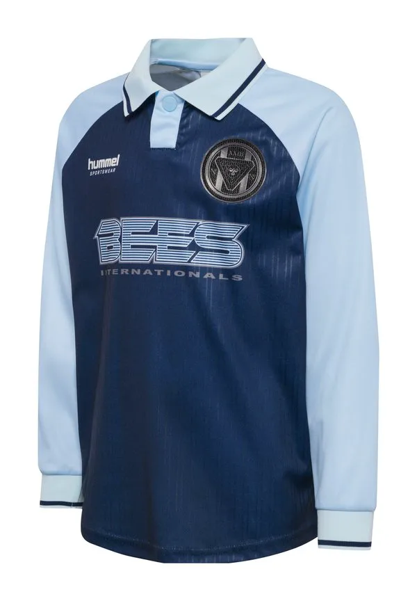 Футбольная поло-рубашка hmljr в свободную полоску Hummel, Dress Blues — фото 4