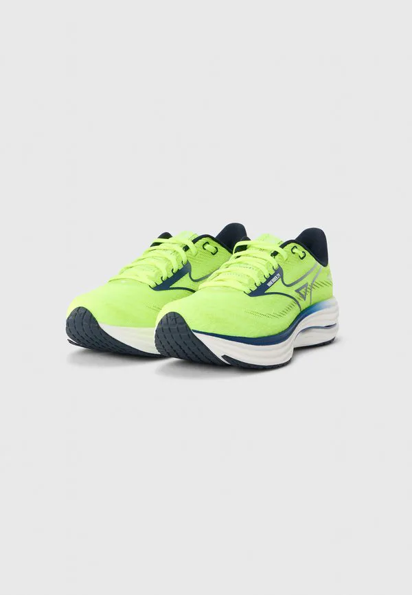 Кроссовки для бега по шоссе wave rider 29 Mizuno, Lightning Yellow/Estate Blue/Salute — фото 2