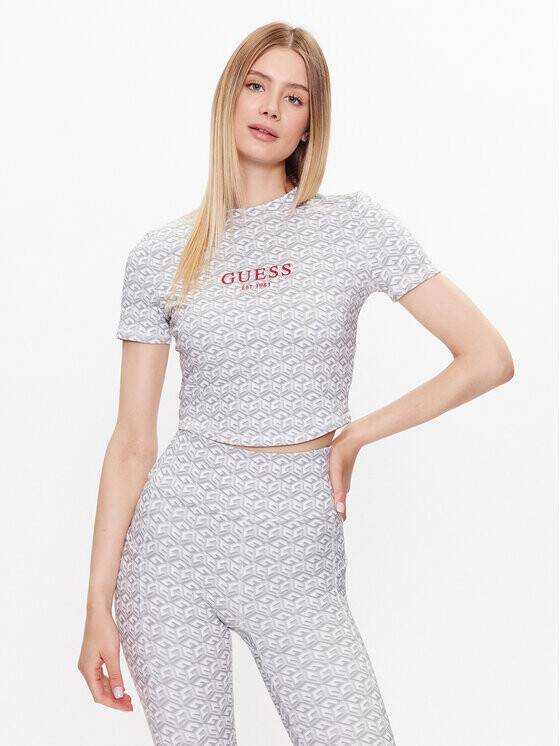 

Топ приталенного кроя Guess, серый