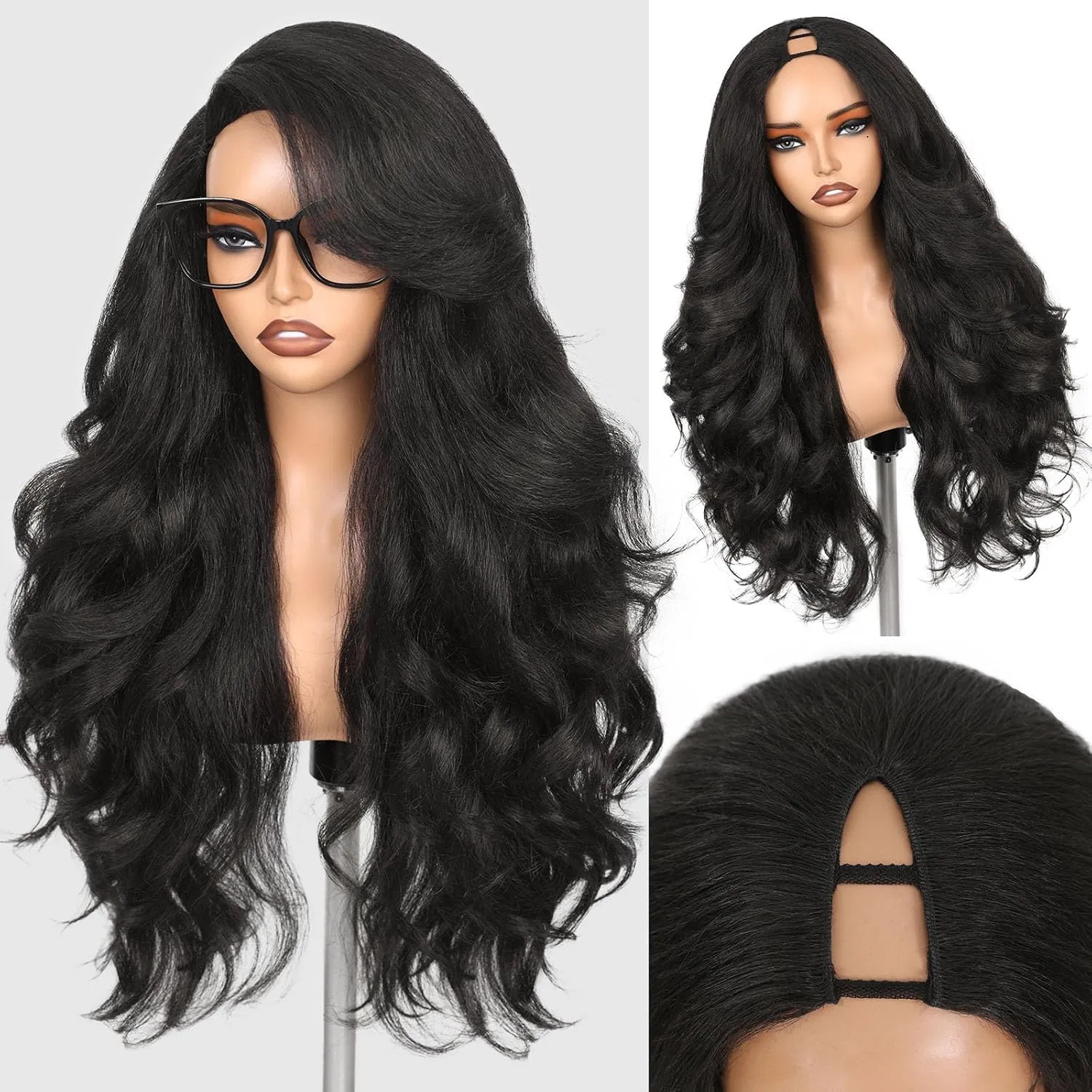 Полупарик WIGNEE V-Part Yaki с модными локонами, 66 см, 230 г Wignee