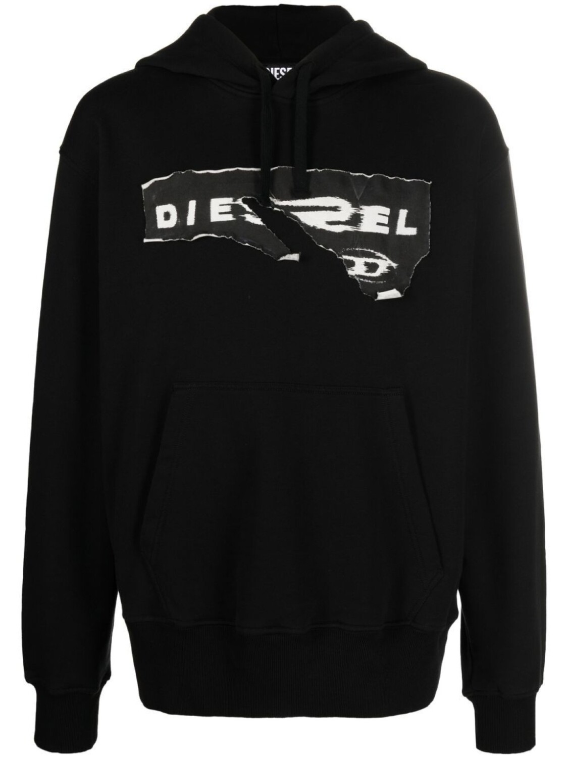 

Diesel худи с прорезью и логотипом, черный