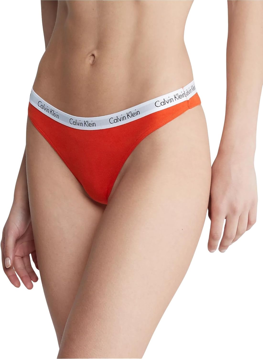 Женские трусики-стринги Calvin Klein Signature Cotton с логотипом, упаковка, Black/White/Spectrum Blue/Grey Heather/Spicy Orange — фото 3