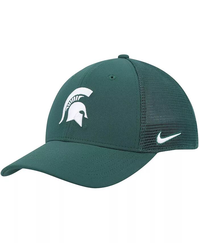 

Мужская зеленая кепка с логотипом Michigan State Spartans Legacy91 Meshback Performance Flex Nike, зеленый