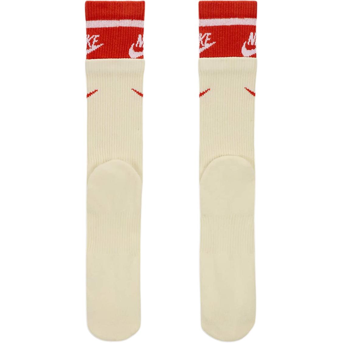 Повседневные носки Nike Mid-Calf Unisex 1 пара Кокосовое молоко/Страстный красный/Белый — фото 3