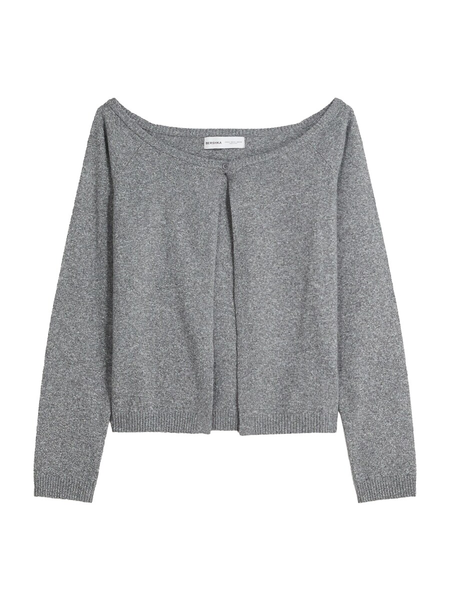 

Вязаный кардиган Bershka, mottled grey