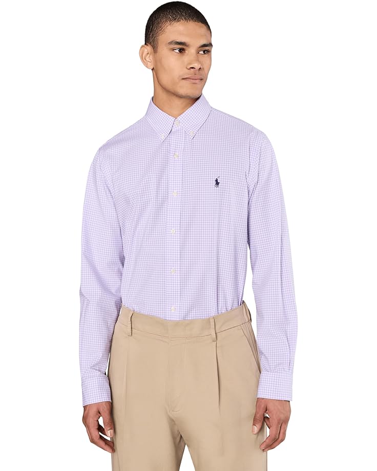 

Мужская рубашка Polo Ralph Lauren Classic Fit Gingham Stretch Poplin, Light Lilac/White