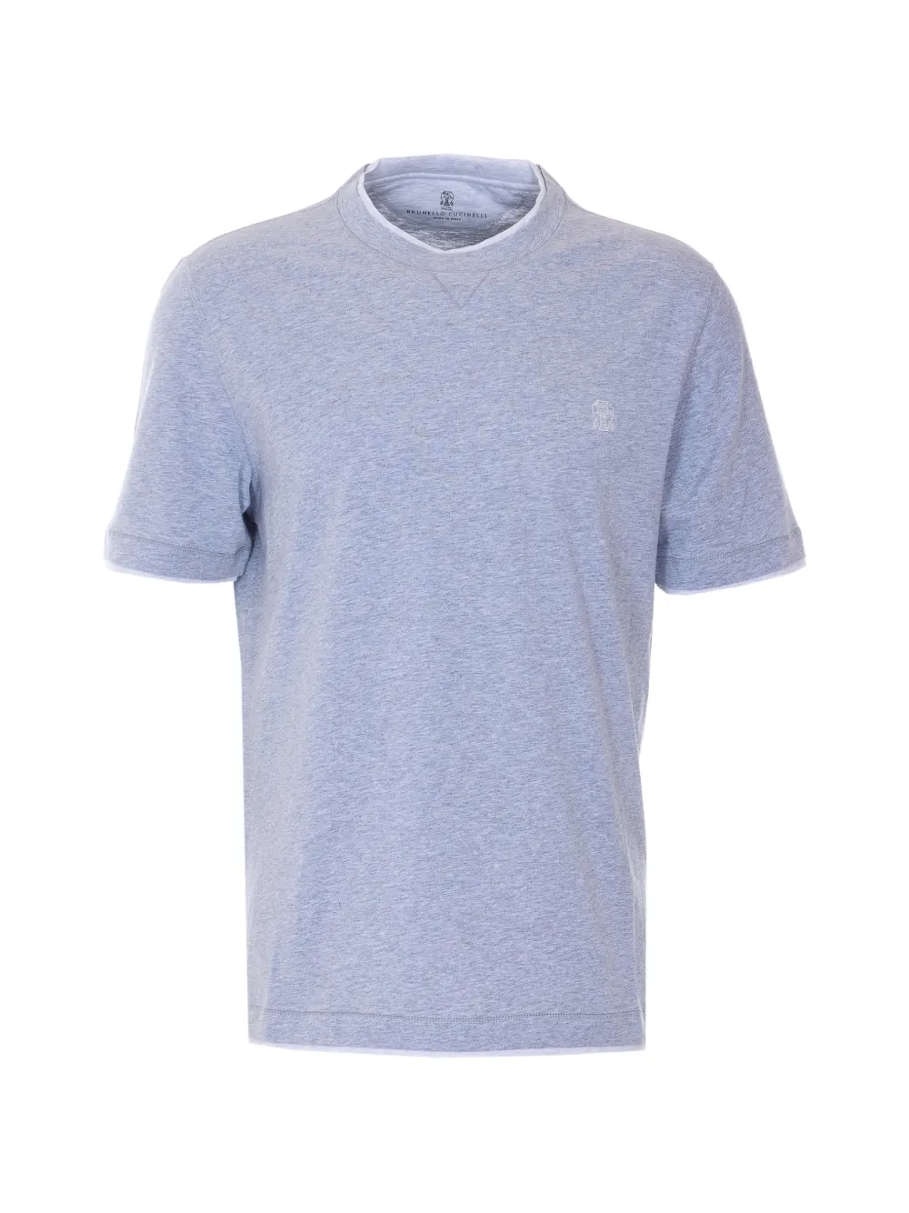 

Футболка с круглым вырезом и вышитым логотипом Brunello Cucinelli, серый