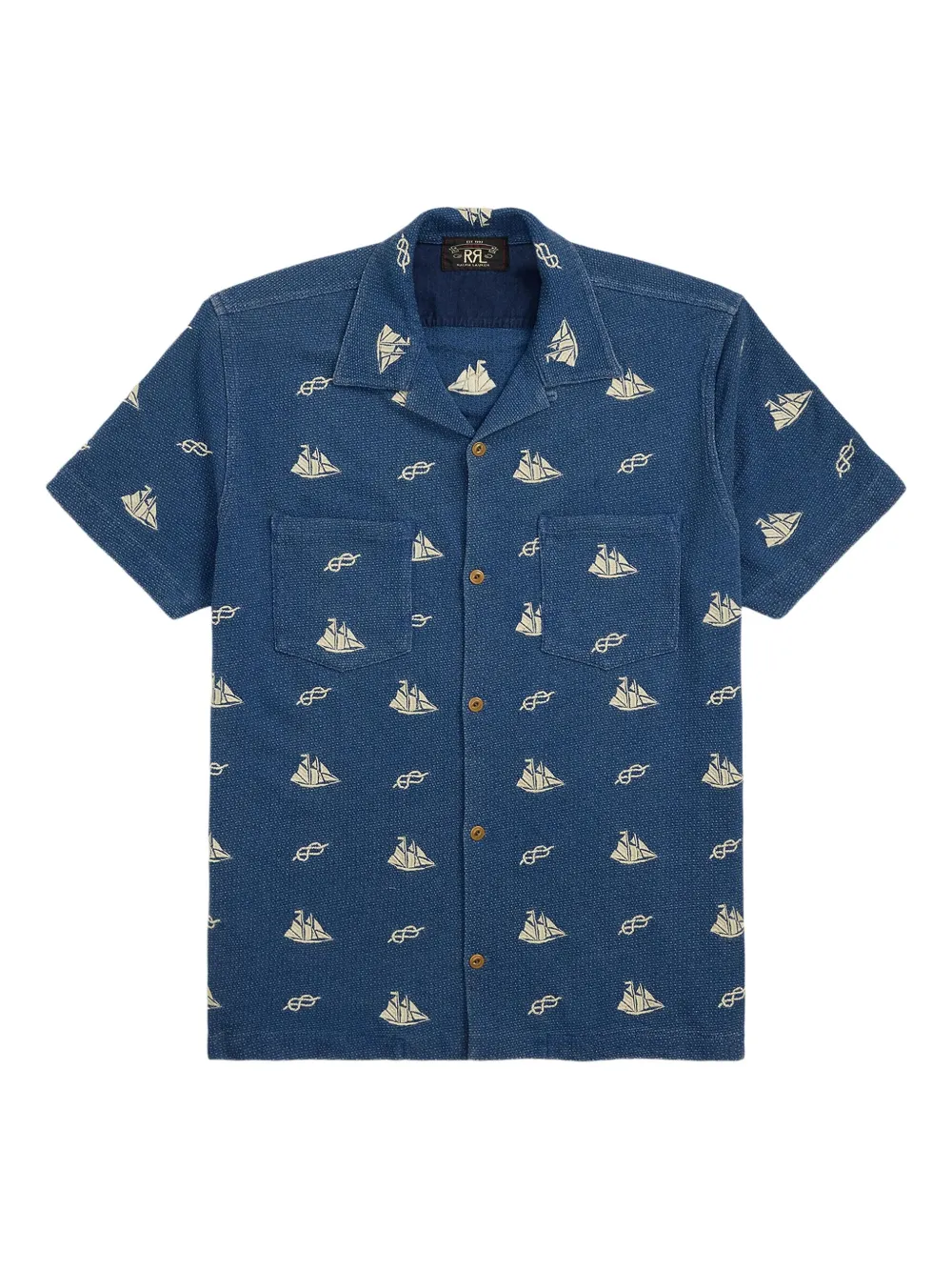 

Рубашка с короткими рукавами и принтом Ralph Lauren RRL, синий
