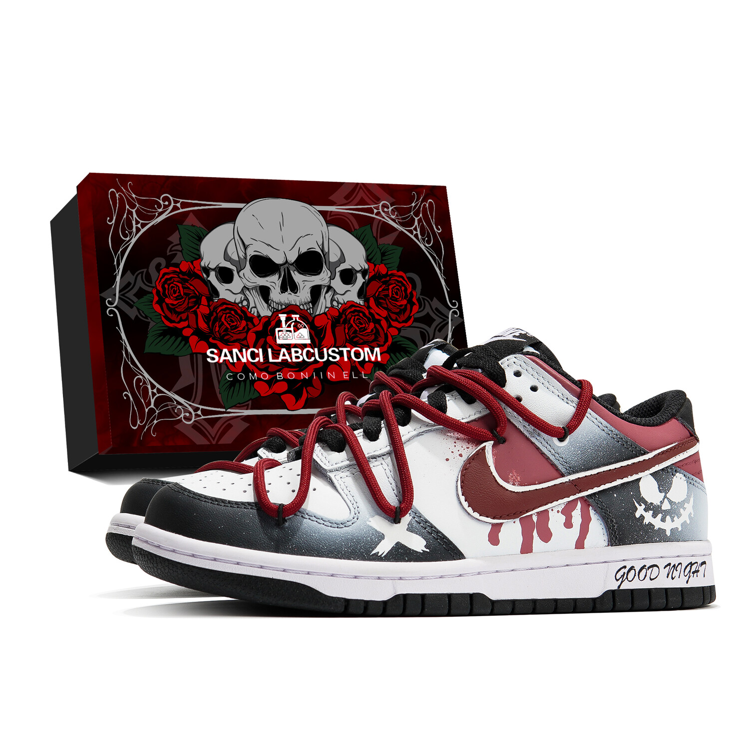 

Кроссовки Nike Dunk Skateboard Shoes Men Low-Top Black Red