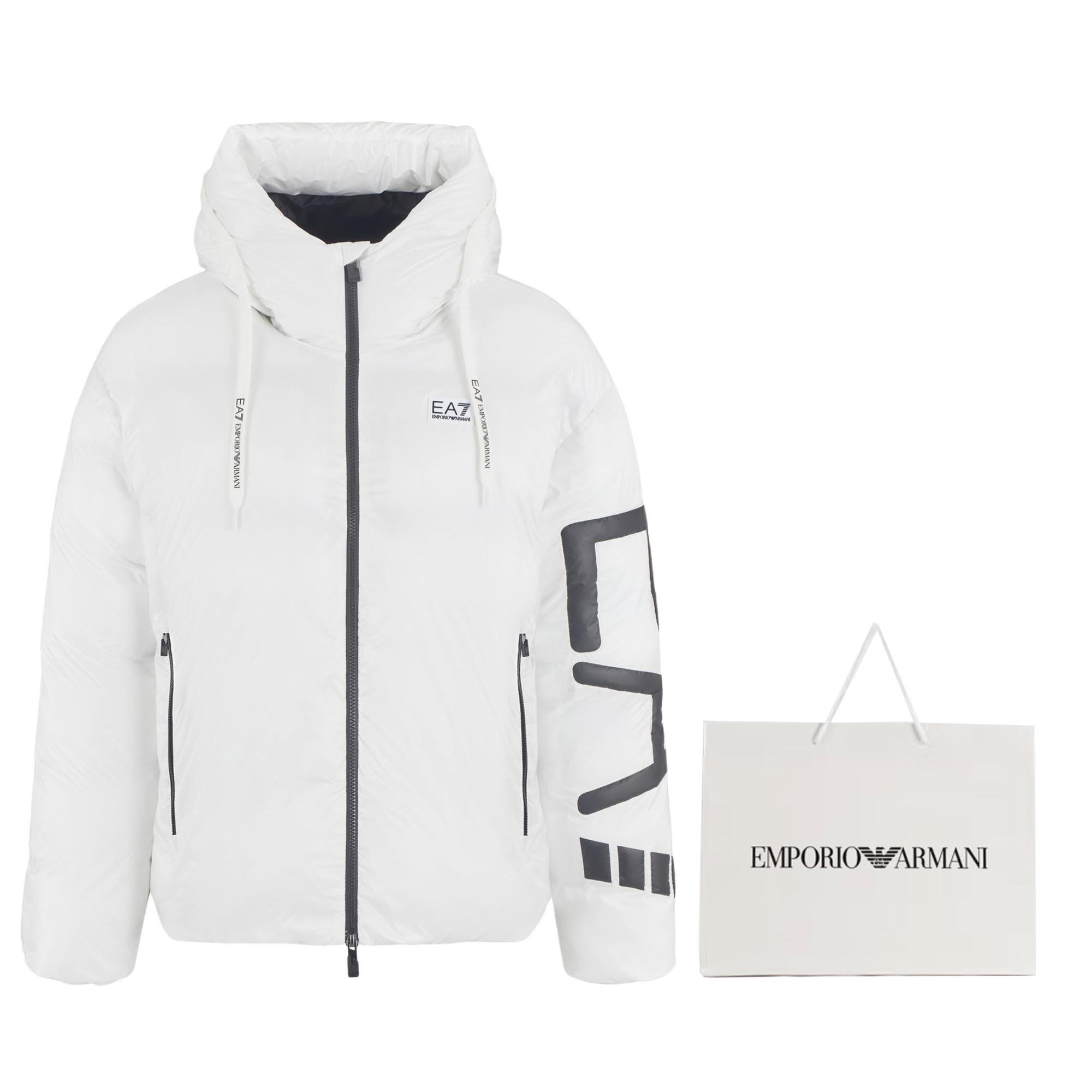 EA7 Пуховик Мужской Кремово-белый EMPORIO ARMANI — фото 3