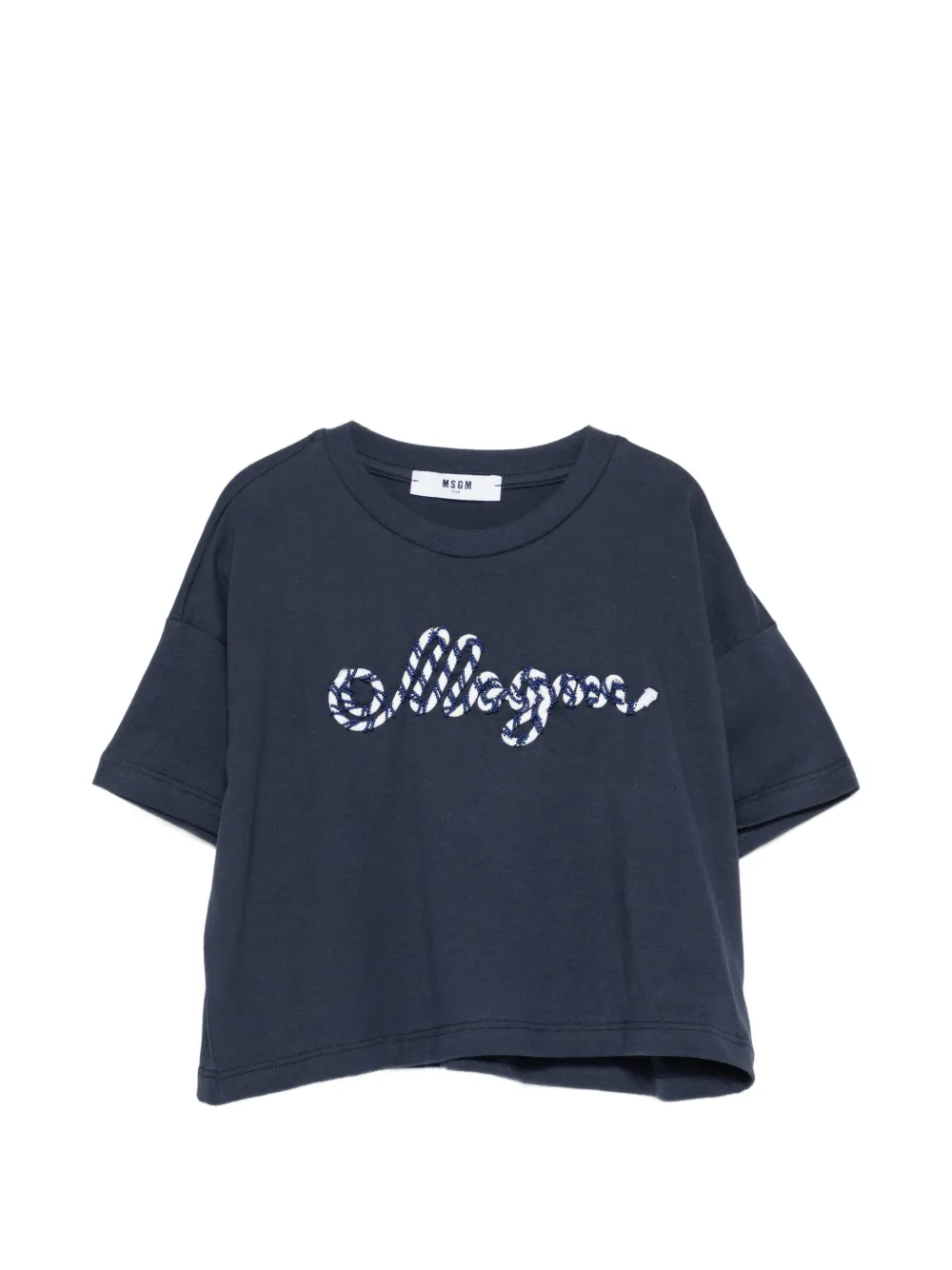 

Вышитая футболка Msgm Kids, синий