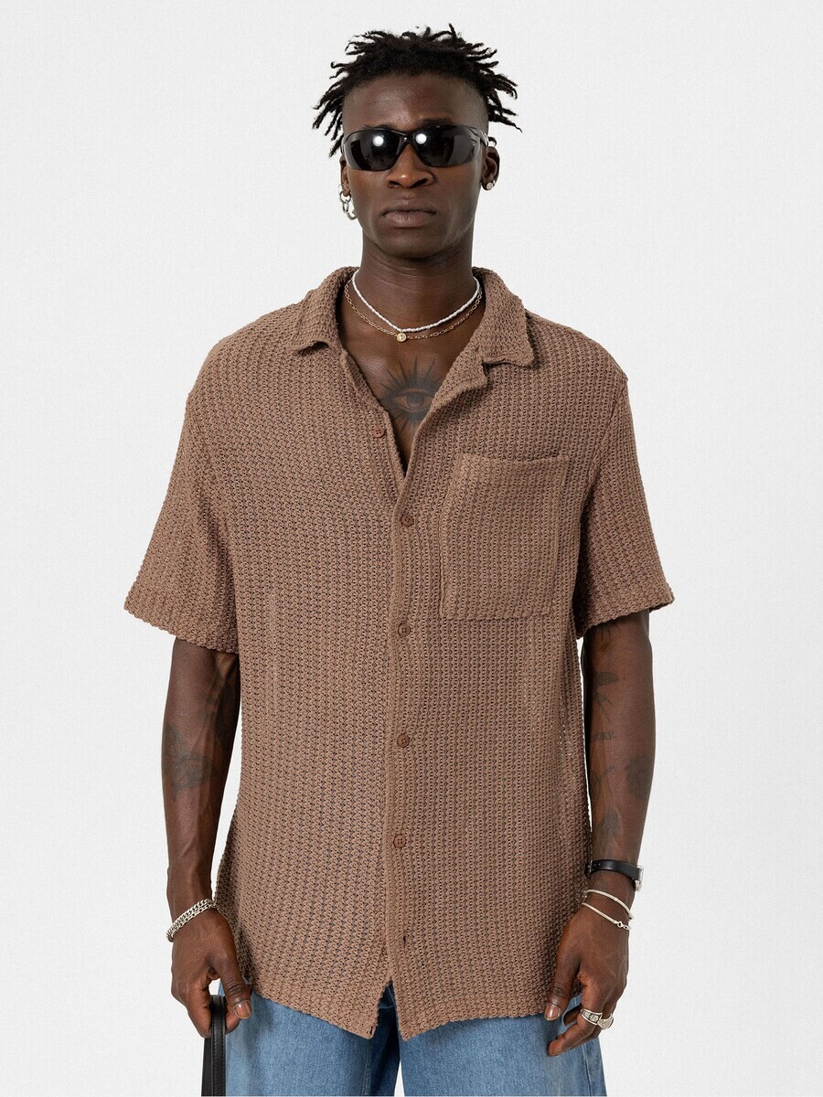 

Рубашка на пуговицах VAMOS CLO Comfort fit Button Up Shirt, коричневый