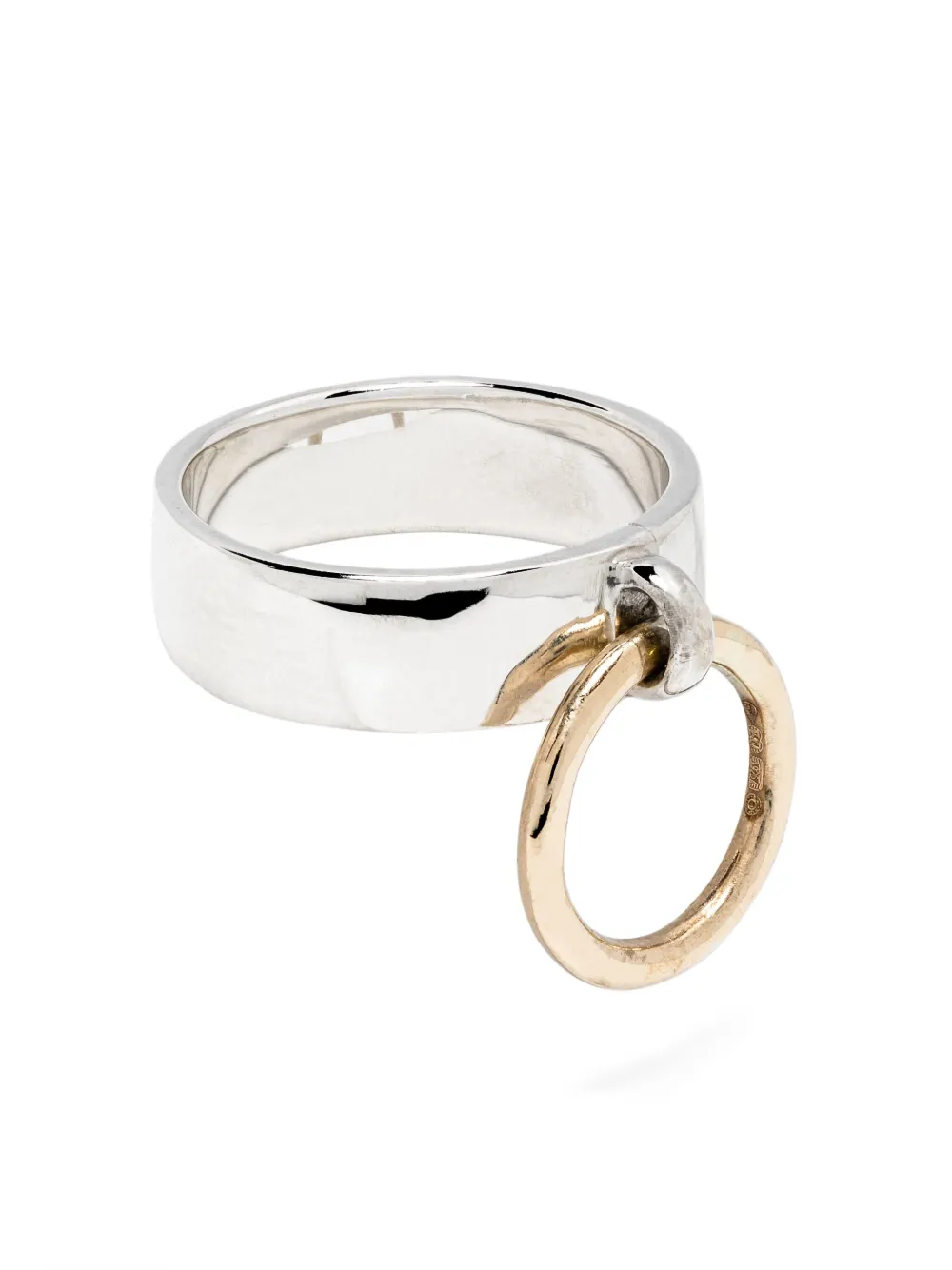 

Кольцо Pierced из желтого золота и серебра Roses Metals, серебяный