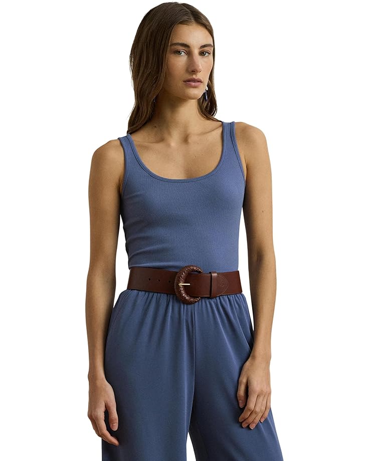 

Топ Lauren Ralph Lauren Stretch Cotton Tank Top, цвет Capri Blue
