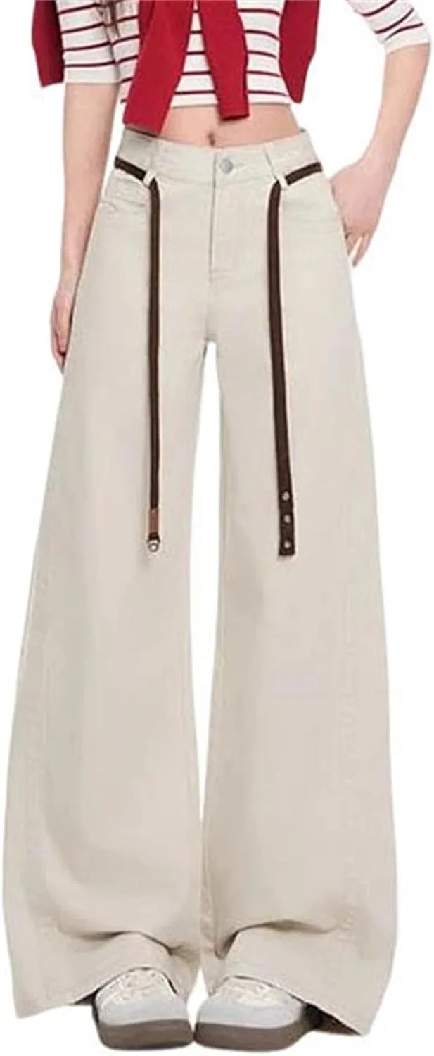 Джинсы свободные, Wide Leg Cotton Blend Denim, Xt-hsnz-912-4