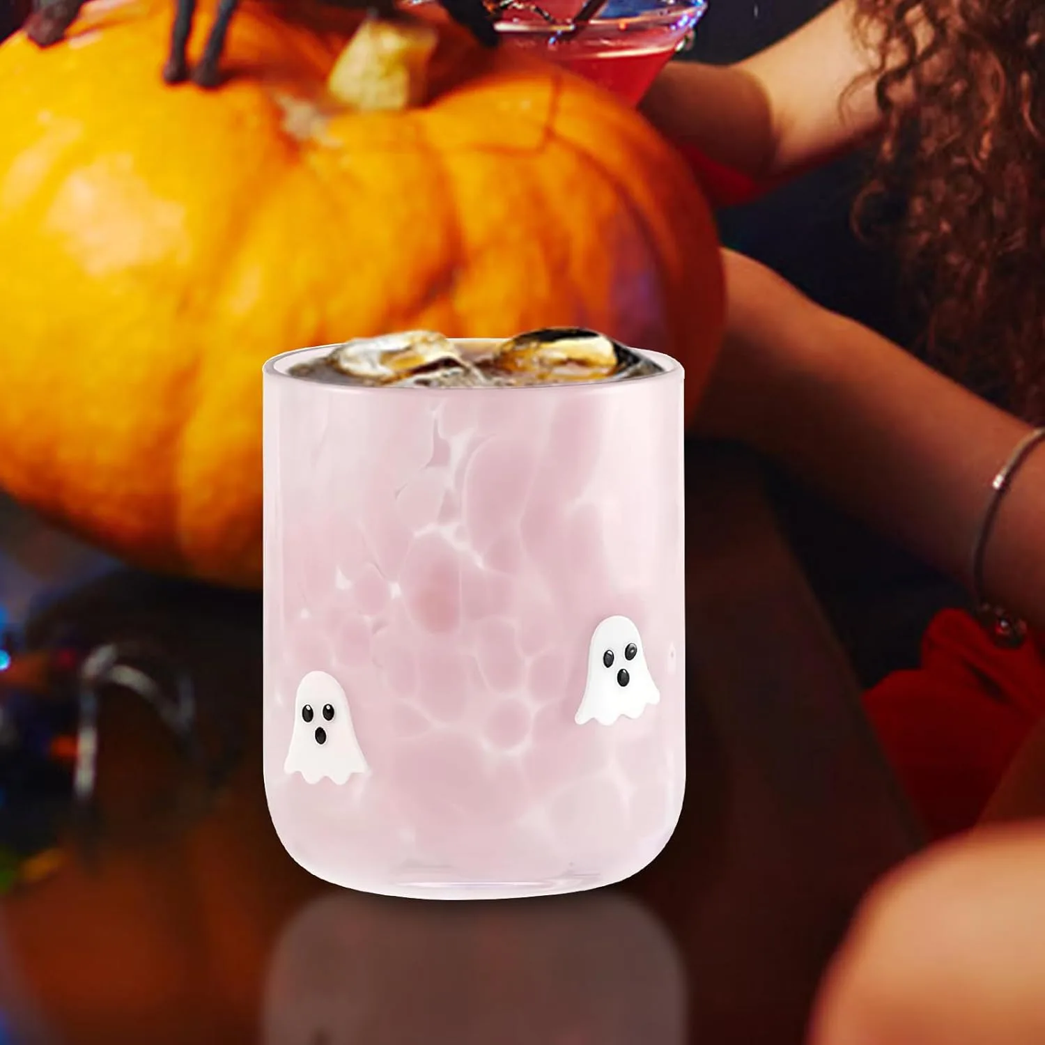 Бокал Halloween Icon Juice, 530 мл, стеклянный кофейный стакан, милая тыква, привидения, летучая мышь Kanoauo — фото 2