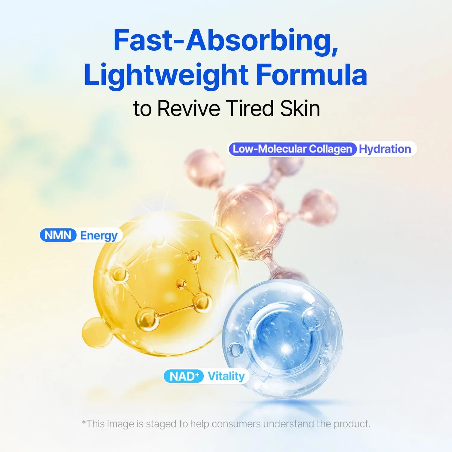 Солнцезащитный сыворотка-основа Make Prem NMN NAD Tension Up Sun Serum, 50 мл, бежевый Makep:Rem — фото 4