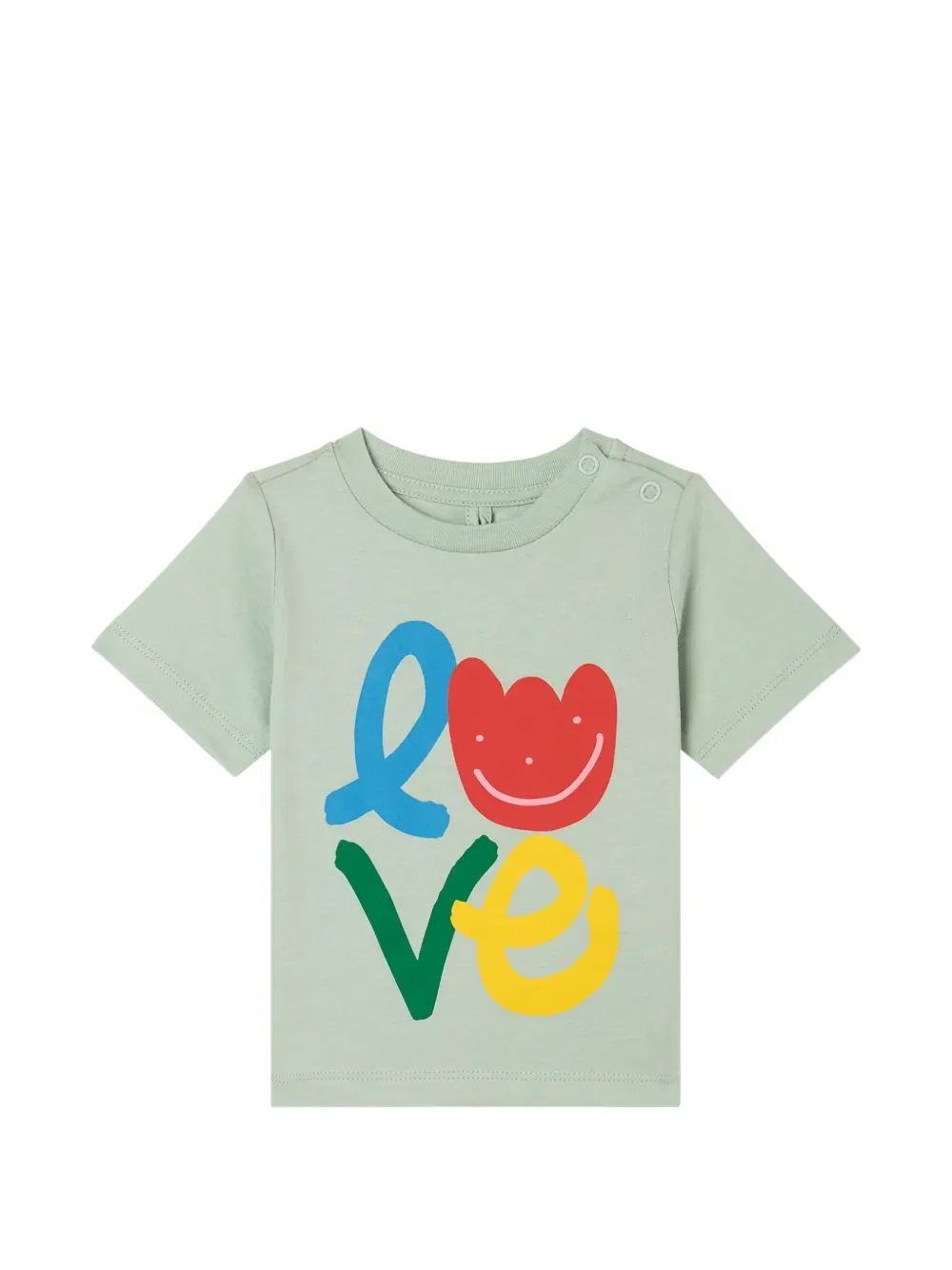 Футболка с любовным мотивом Stella Mccartney Kids, зеленый