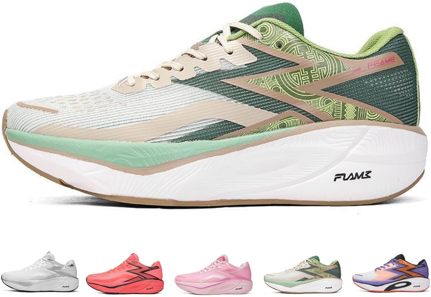 

Кроссовки для бега MACEFIL с дыхающей мембраной и карбоновой пластиной для мужчин, легкие, с амортизацией, профессиональные кроссовки для тренировок и соревнований, зеленый