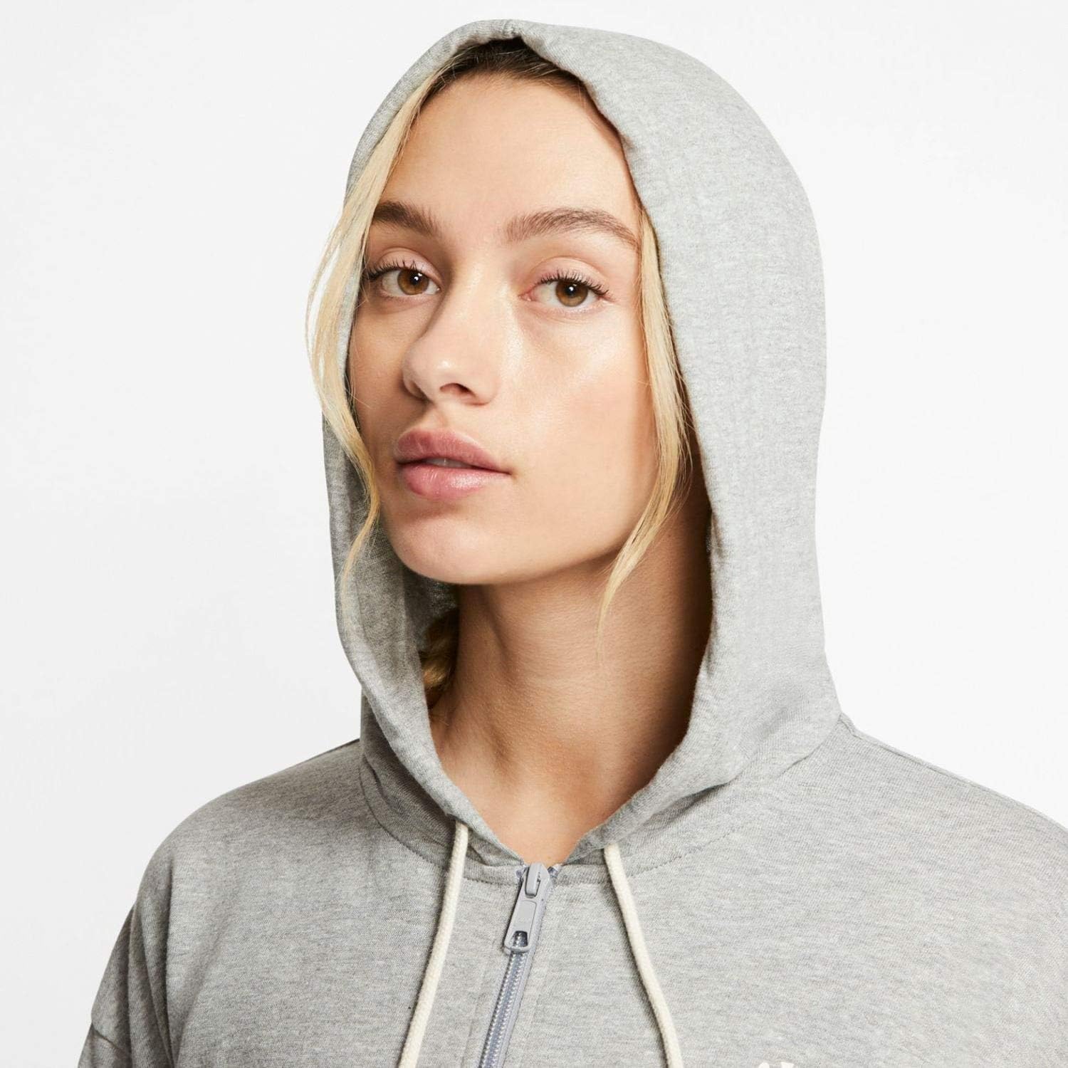 Женская спортивная толстовка Nike Gym Vintage с капюшоном и молнией, Grey — фото 4