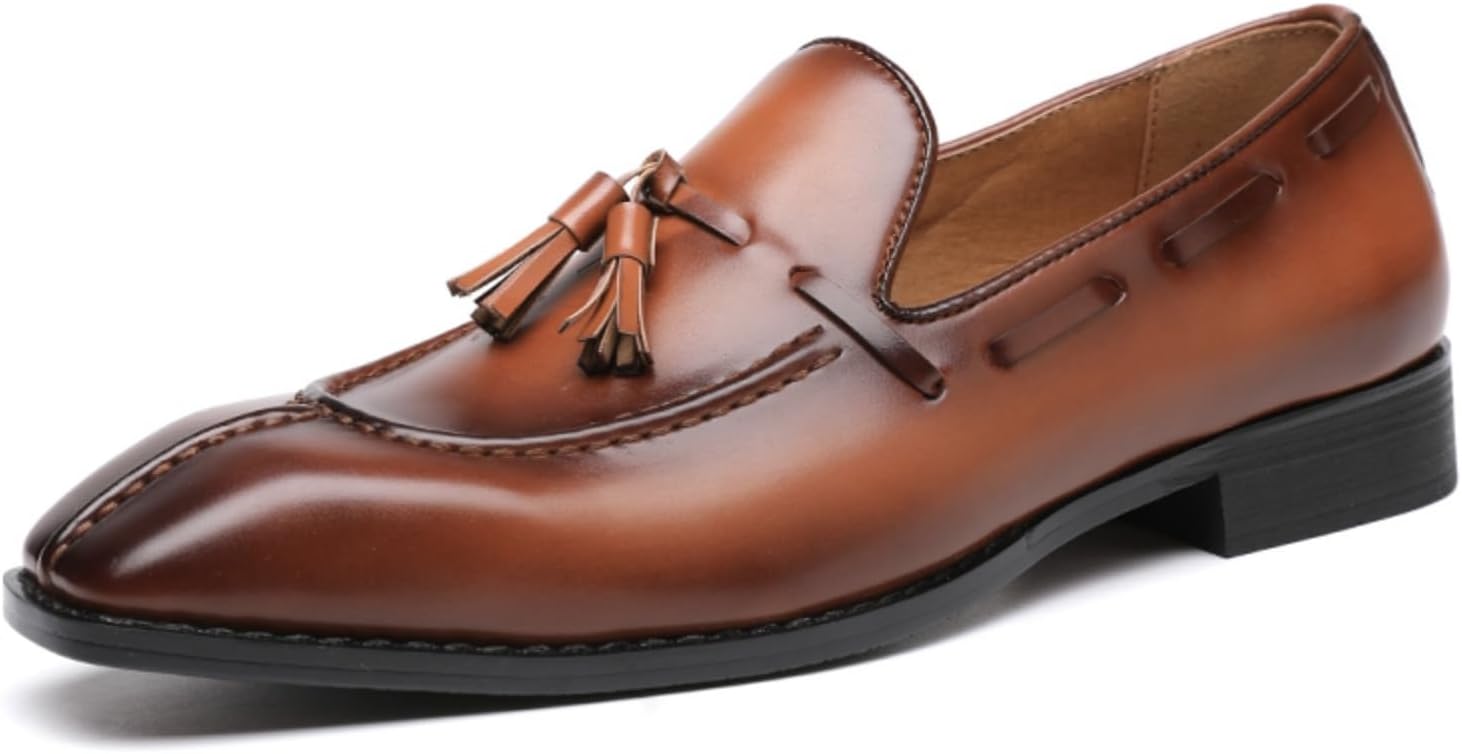 

Мужские винтажные кожаные лоферы с кисточками, слипоны с заостренным носком, классические туфли, удобные, с нескользящей подошвой, для прогулок, работы, бизнес-встреч, свадеб, официальных мероприятий, ужинов, вечеринки,легкие лоферы Yrzhgdl, кор...