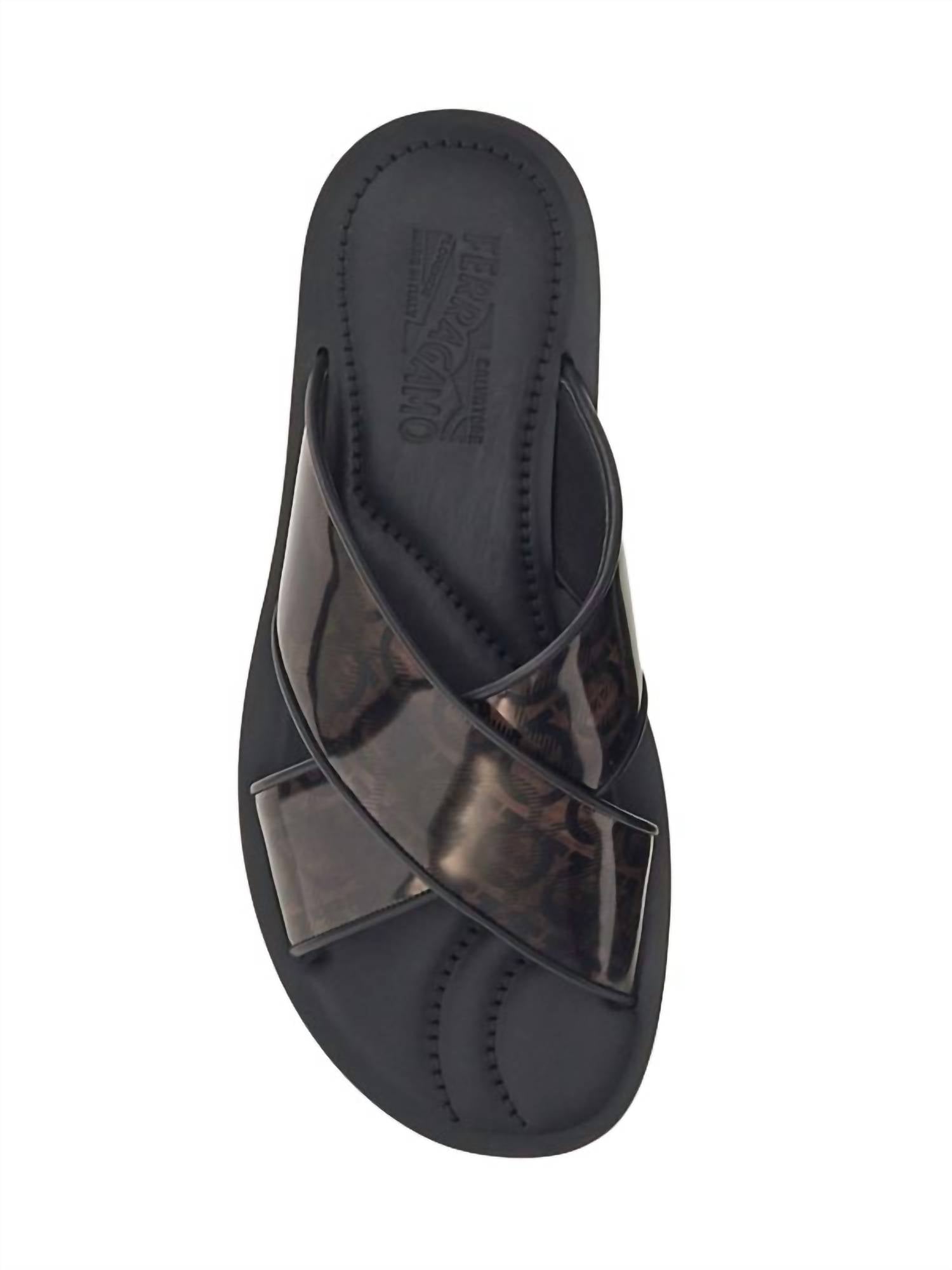 Мужские сандалии Sion Criss-Cross в цвете «тмин» Salvatore Ferragamo, Caraway — фото 3