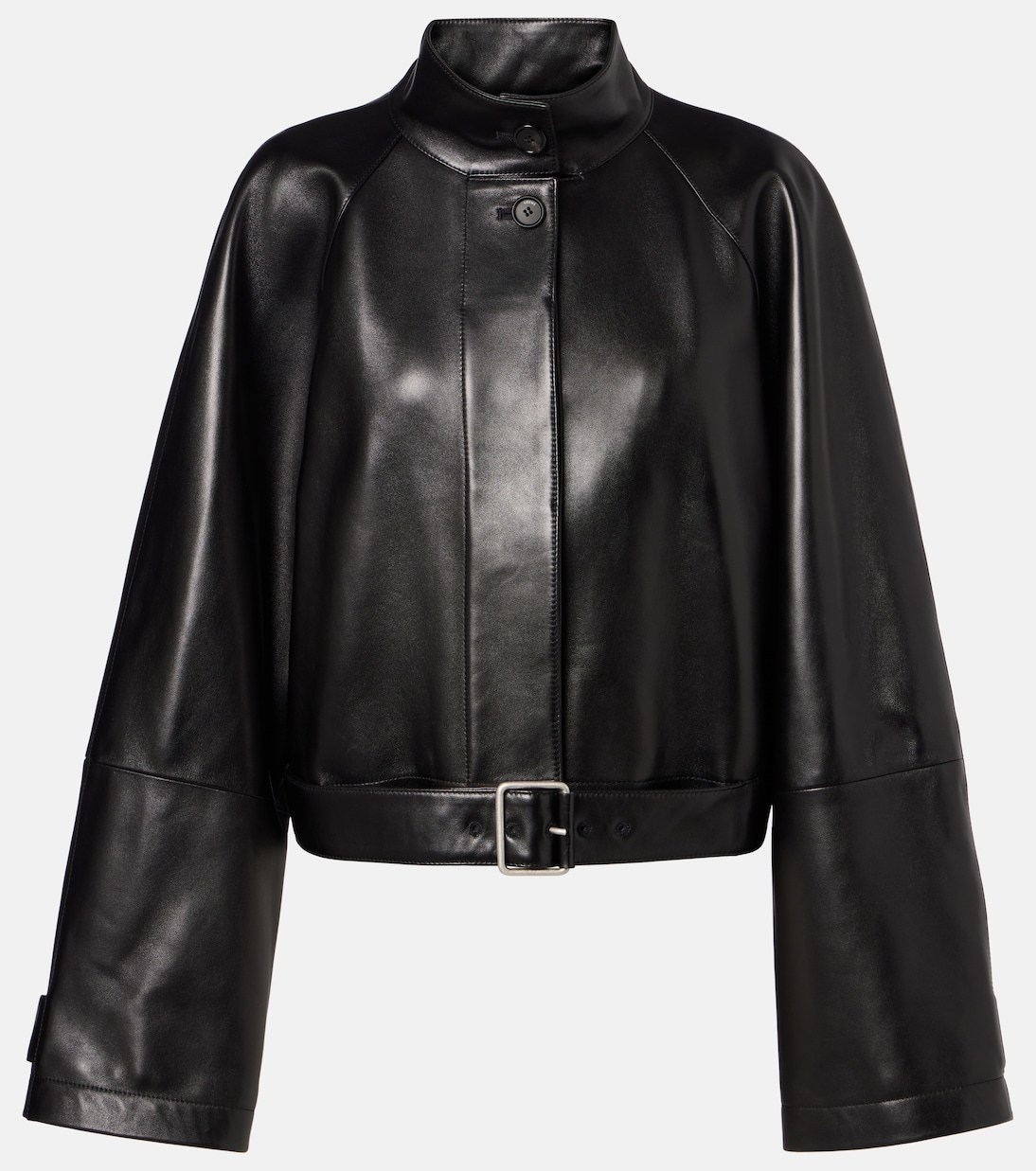 

Укороченная кожаная куртка Loewe, черный