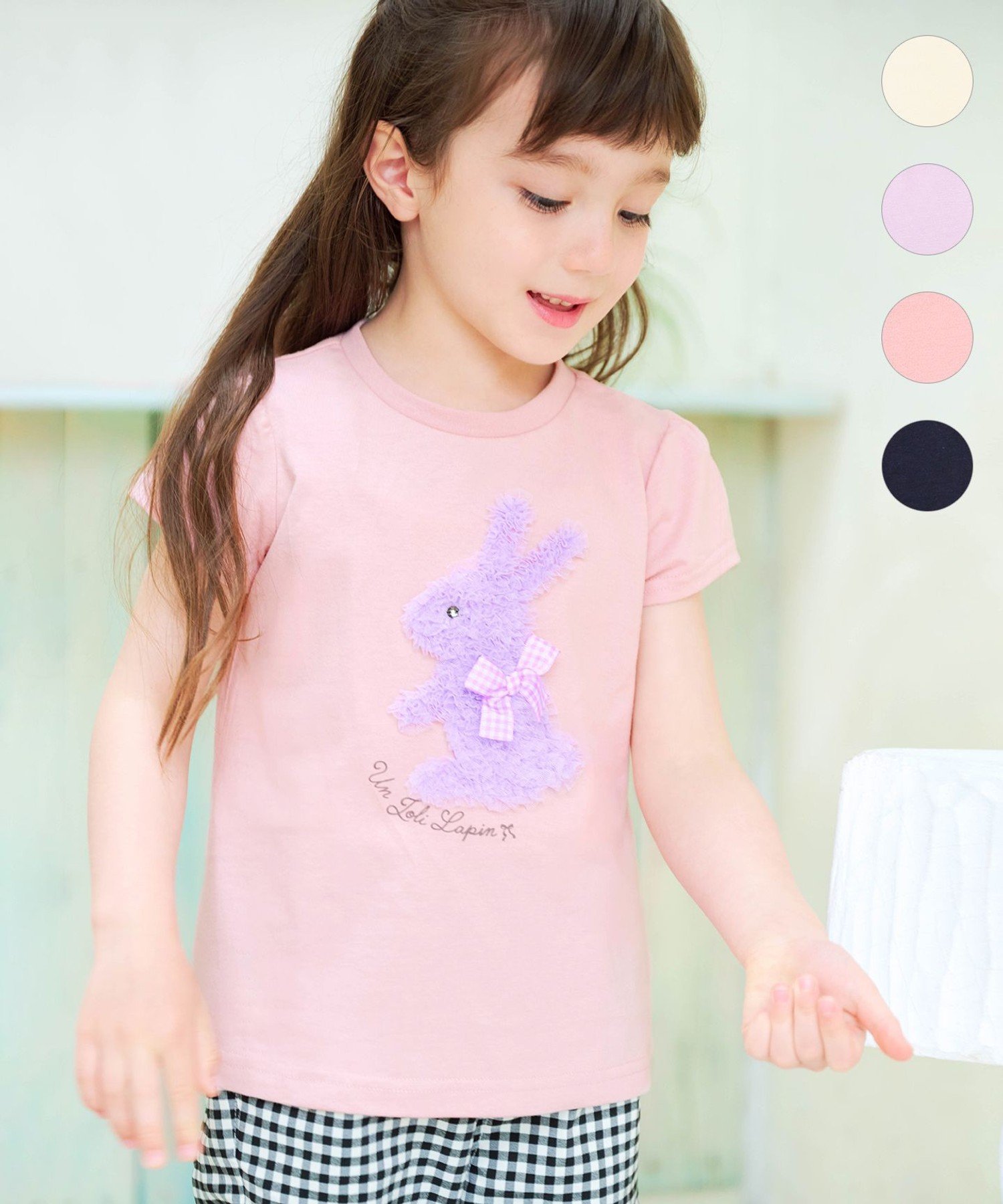 Прохладная и освежающая футболка с аппликацией Any Kids, Pink (Rabbit) [012]
