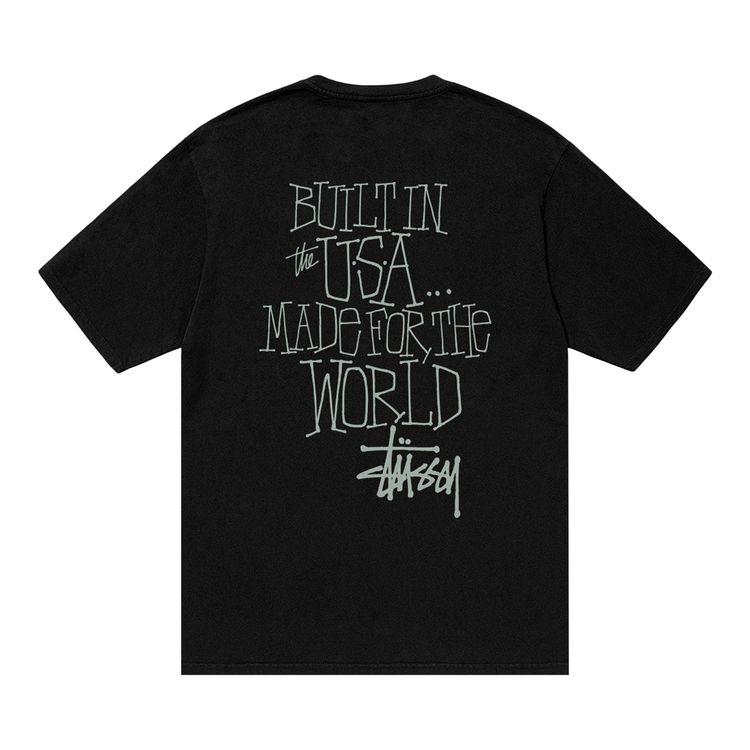 Футболка Stussy Built In USA Tee Pigment Dyed 'Black', черный — фото 2