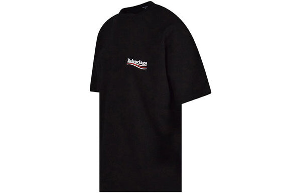 Футболка political campaign t-shirt large fit 'black' Balenciaga, черный — фото 3
