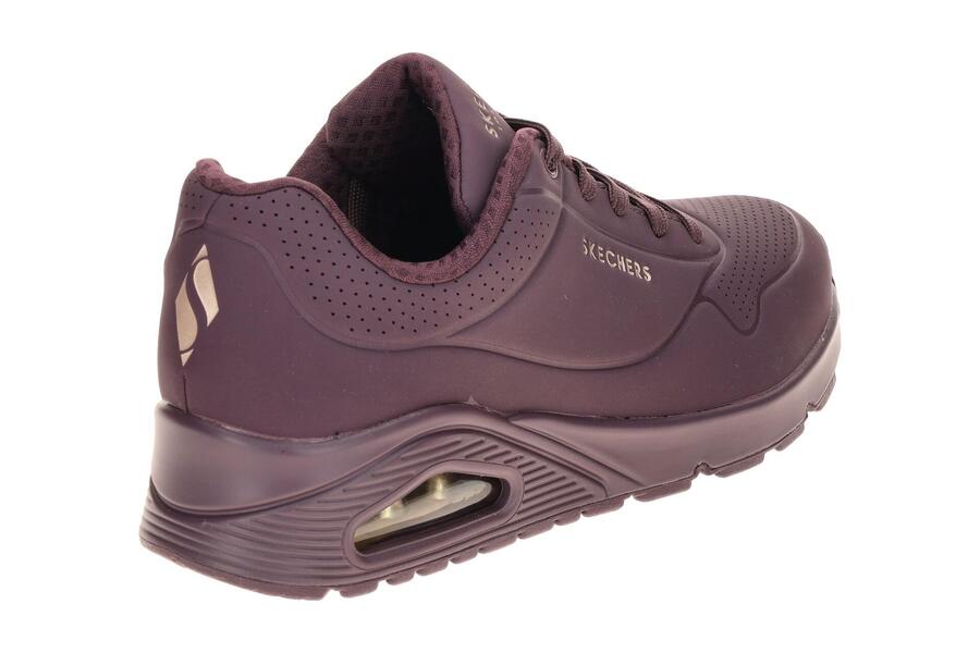 Кроссовки женские Skechers Uno темно-красного цвета, винные, 73690 — фото 4